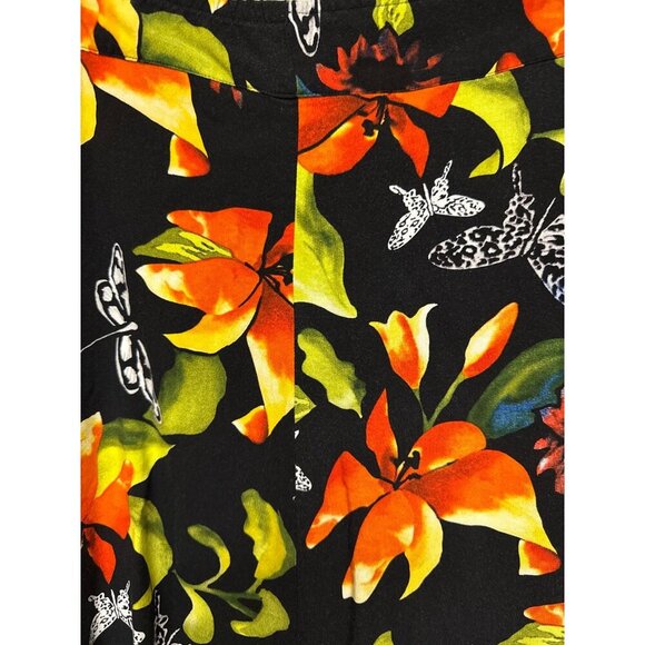 Soft Surroundings Women's Skirt Black Floral 100% Rayon Tropical Petite Large PL - Picture 2 of 11